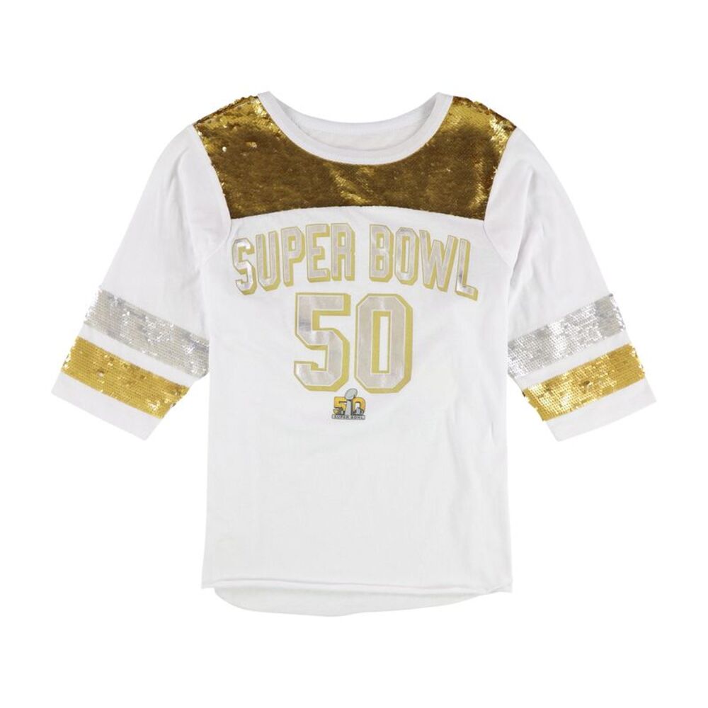 Touch Womens Super Bowl 50 Graphic T-Shirt, White, M, DM